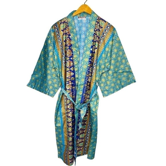 Verve Culture Jasmine Thai Women’s Belted Lounge Robe Size M/L - Picture 3 of 11
